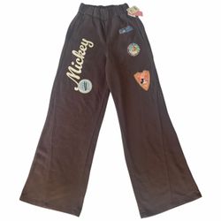 Disney Mickey Mouse Brown Wide Leg Sweatpants Women's XXS New With Tags