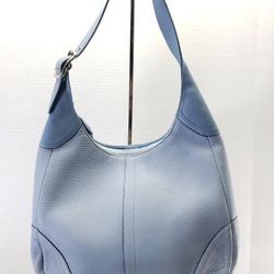 Vintage Light Blue Leather Hobo Purse/Shoulder Bag