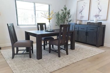 Meadow Extendable Dining Table, 6 Chairs In Gray