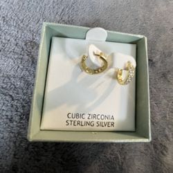 Brand New Cubic Zirconia Sterling Silver Earrings 
