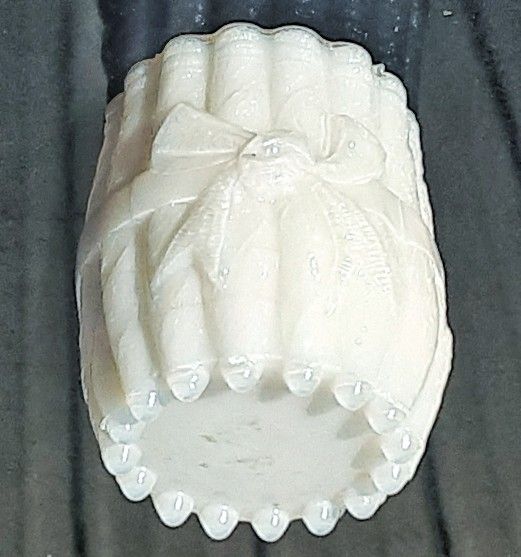 Antique milk glass bundled logs or asparagus ? Toothpick holder MINT CONDITION