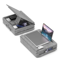 Laptop Lap Desk With Cushion, Laptop Table With Storage For Bed & Sofa, Adjustable Lap Pillow Stand With Anti-Slip Strip & Cell Phone/Tablet Slot 