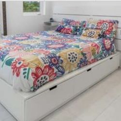 BED NORDLI QUEEN FRAME + STORAGE + MATTRESS