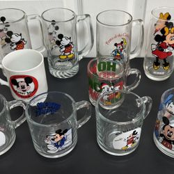 Vintage Disney Mickey Mouse Glasses Cups Mugs Drinkware $5 each or $35 for All