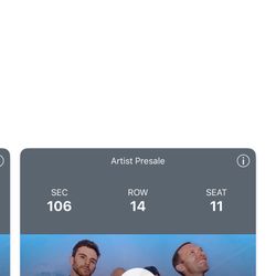 Coldplay Ticket $500 Each 