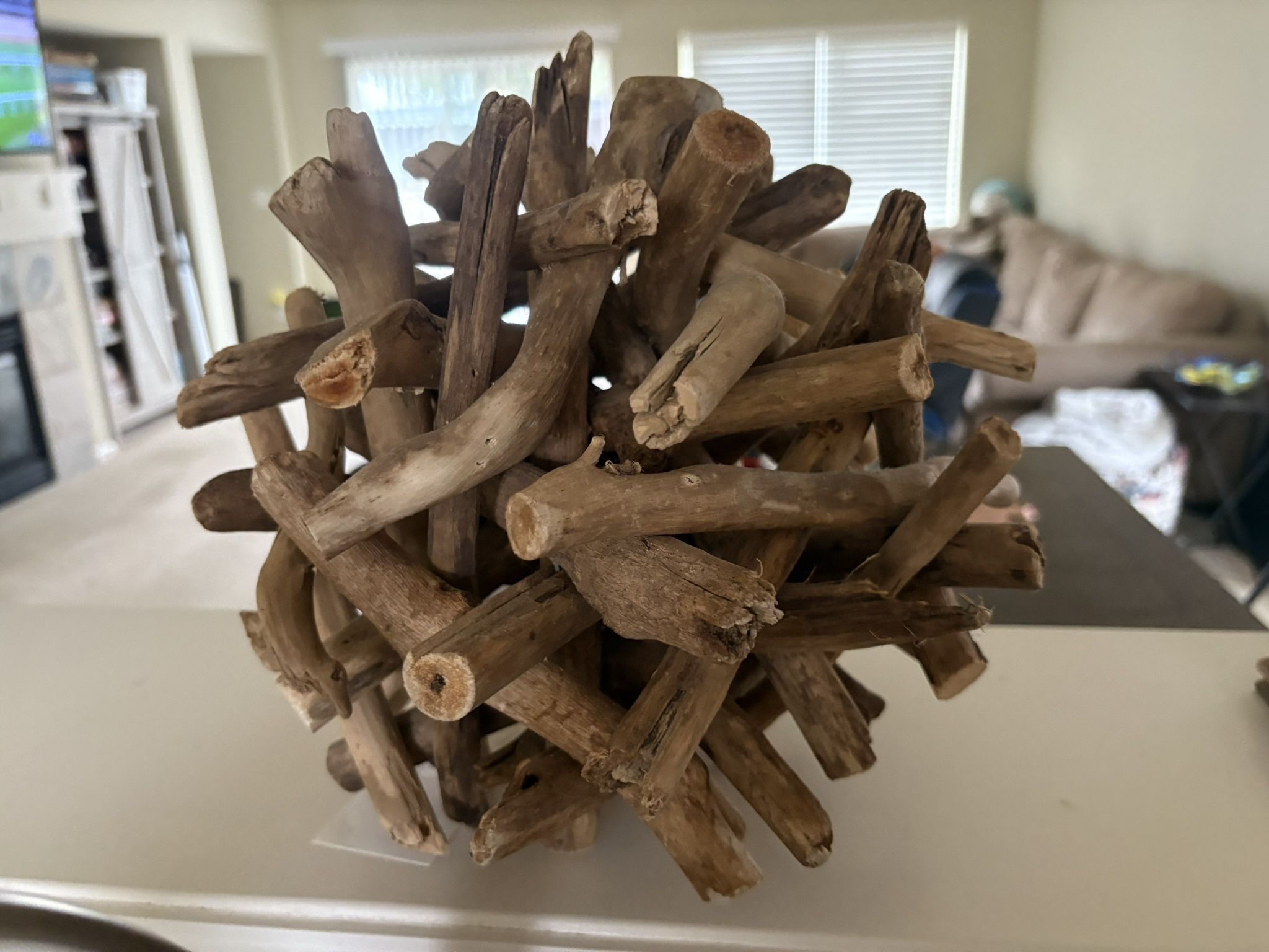 Driftwood Ball Art Sculpture