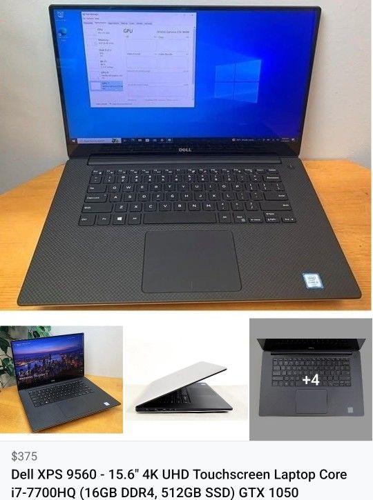 Dell XPS 9550 - 15.6" GAMING Laptop, Intel Core i7 (16GB DDR4, 256GB M.2 SSD) Windows 10 Pro, GeForce GTX 960M
