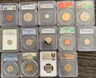 14 Certified Coin Slab Lot - CAC, PCGS, ICG