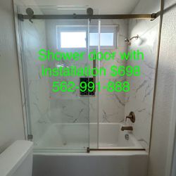 single Slides Shower Glass Door 