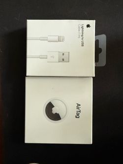 Apple AirTag & Apple USB to lightning (1M length). NIB