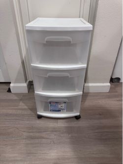 Sterilite 3 Drawer Storage Cart on Wheels 25.6x12.6x14.5