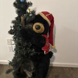 Dan Dee 46.5" Black Bear & Cub Hugging Christmas Tree