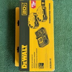 DEWALT 20-V 2-Pack Lithium-ion Battery and Charger (8 Ah)