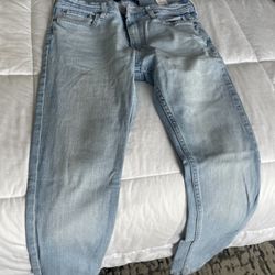 Hollister Mens Light Wash Straight Jeans