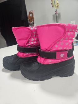 Athletech Girls Size 1 Snow Boots Pink Glitter