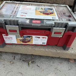 Toolbox and tools, some miscellaneous, and a few craftsmen