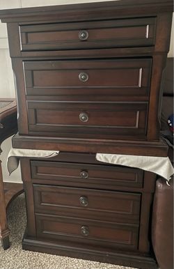 Dark Wood Dresser with Multiple Drawers