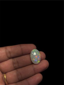 13.55 Ct Natural Ethiopian Opal Oval Cabochon Multicolor Fire Loose Gemstone