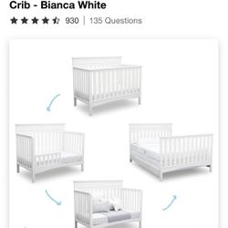 6-in-1 Convertible Crib - White