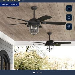 Harbor Breeze Altissa 52-in Outdoor Black with Espresso/mocha Blades Ceiling Fan With Light (5 -Blade