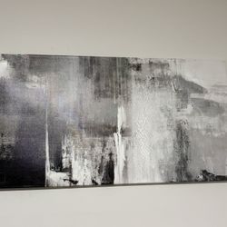 Black/ Gray Abstract Wall Art - 24"x48