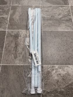 Light Blue Tension Curtain Rod Set
