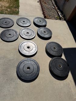 Very nice Olympic bumper weight plates