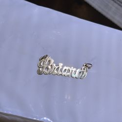 14k Gold Name “Briana” Name charm Necklace 