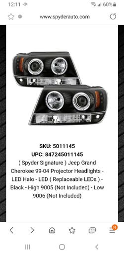 2002 Jeep Grand Cherokee, Halo Headlights