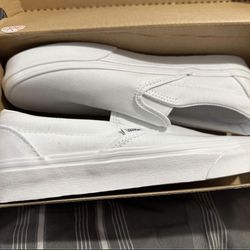 White Vans Slip On 