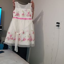Floral  And Butterfly Lil Girls Dress 