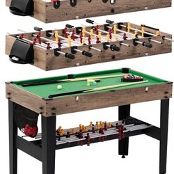 48" 3-in-1 Multi Game, Pool Table, Air Hockey, Foosball Table, by MD Sports