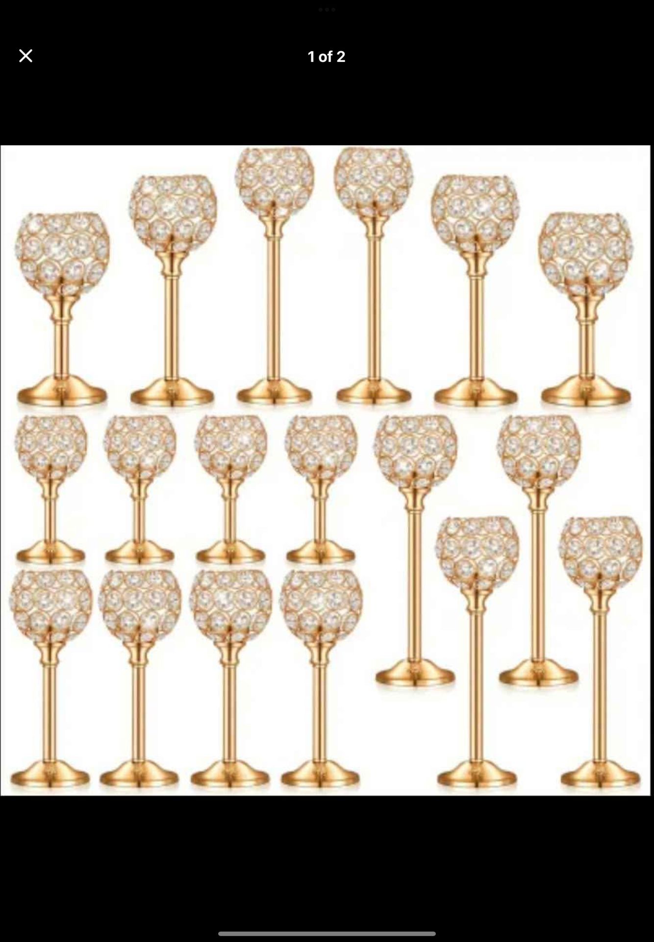 18pcs Crystal Candle Holders Bulk Candle Stick Holder Centerpieces for Table Wedding Centerpieces
