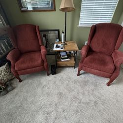 Set Of 2 Reclining Accent Chairs 