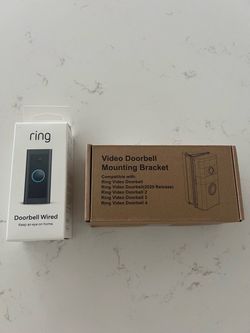 1080p HD Ring Video Doorbell Wired Model 5AT3T5. Comes with mounting bracket.