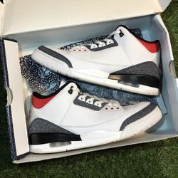 jordan 3 fire red denim size 13