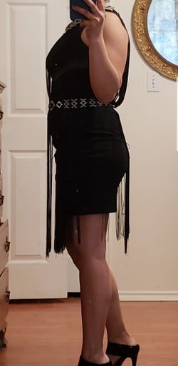Black fringe dress