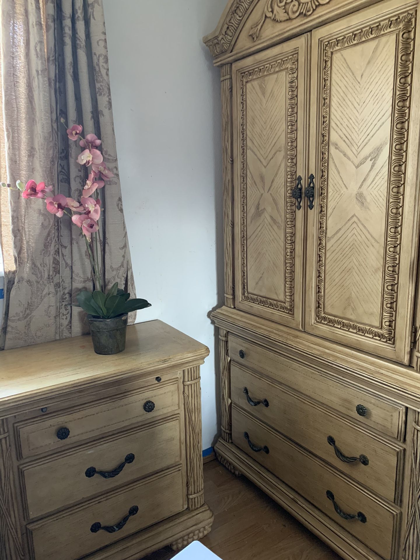 2 Piece Armoire And Night Stand