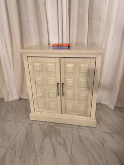 Cream Accent Storage Cabinet with Double Doors