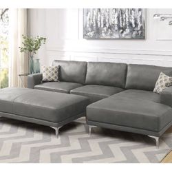 Gray Sectional Sofa - Ottoman Sold Separately 