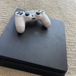 PS4 with white controller 