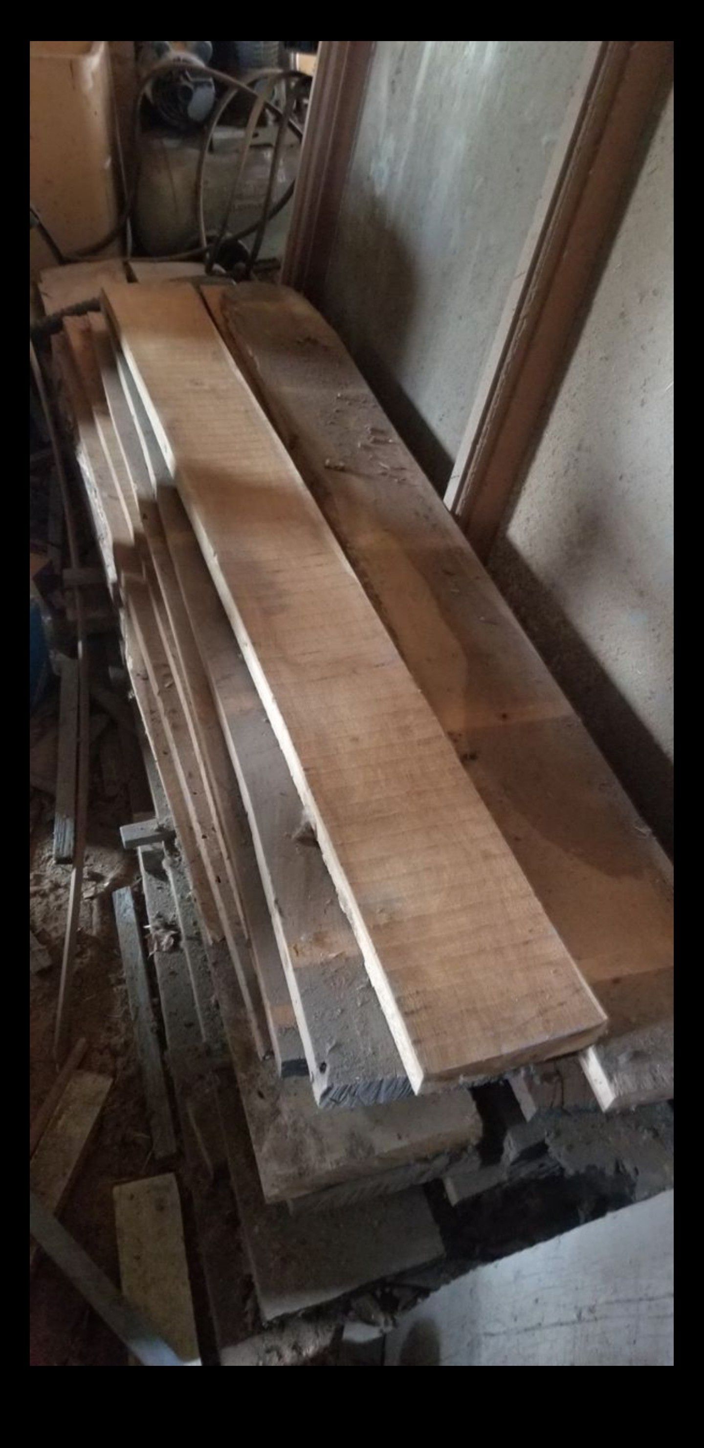 Rough cut White Oak wood slabs
