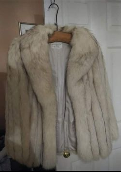 Real blue fox coat