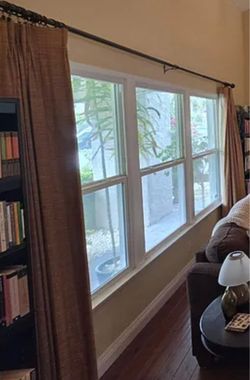 Orange/Brown Textured Curtain Panels with Ring hooks