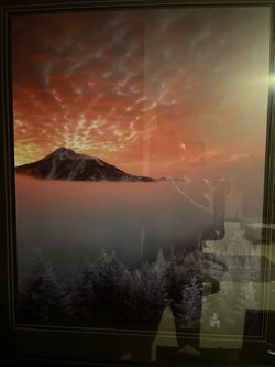 Framed Pacific Northwest mountain  photo