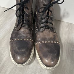 Bed Stu Men’s Bowery Sneaker Boot - Black Driftwood Size 10 Leather 