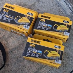 2 Dewalt 'Powerstack' 1.7ah Battery Packs And 1-3.5ah Dewalt 'Powerstack' Battery Pack.