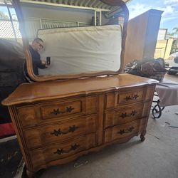 Nice old dresser with night stands  2 pcs