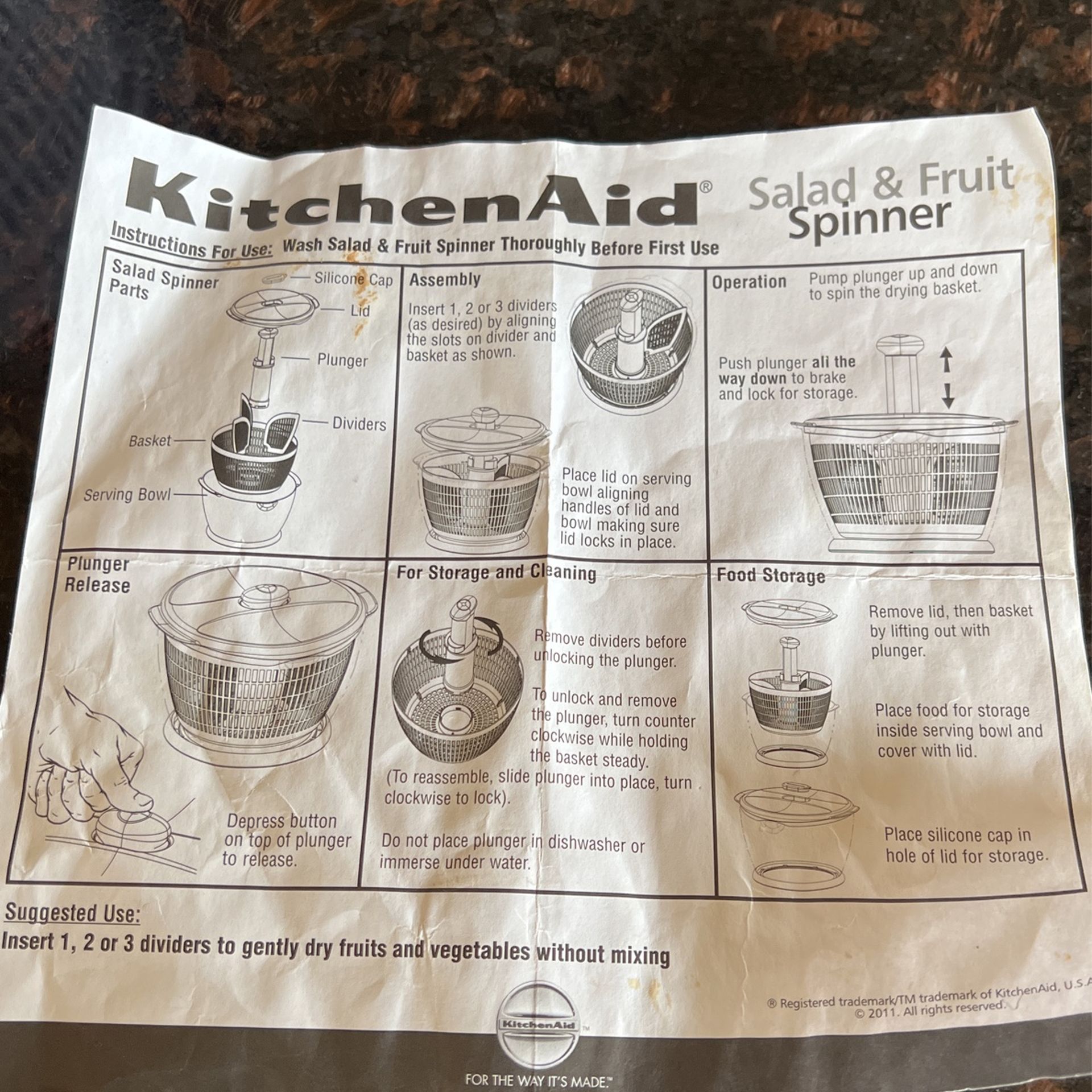 Kitchenaid Salad Fruit And Lettuce Spinner for Sale in Bellevue, WA