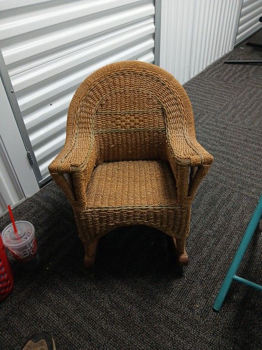 Rare Childs Rocker 1920s Wicker